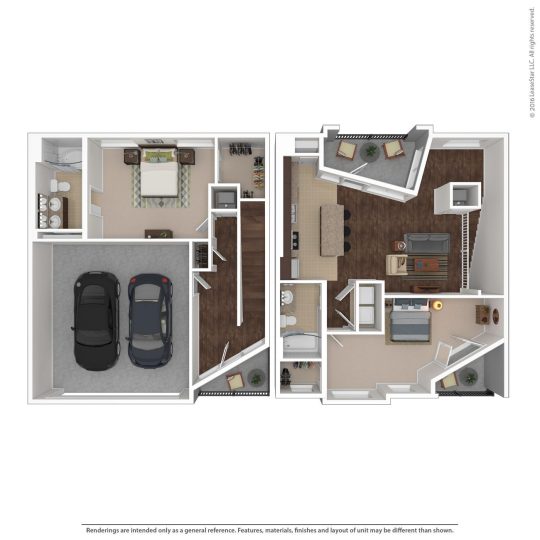 the floor plan for a two bedroom apartment at The Anatole at  Pines