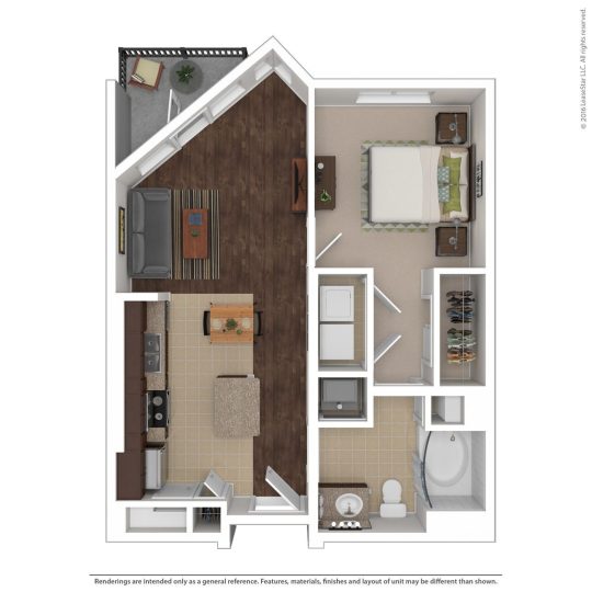 a floor plan of a two bedroom apartment at The Anatole at  Pines